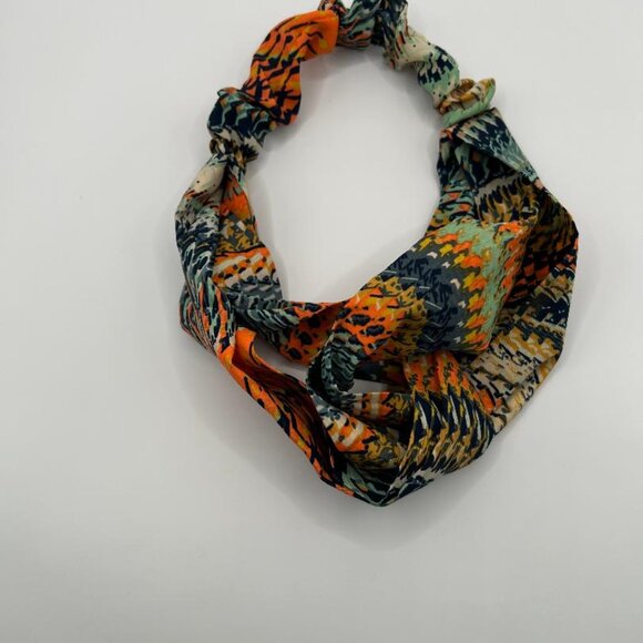 Multicolor Abstract Art Silky Wrap Around Headband - Picture 2 of 2